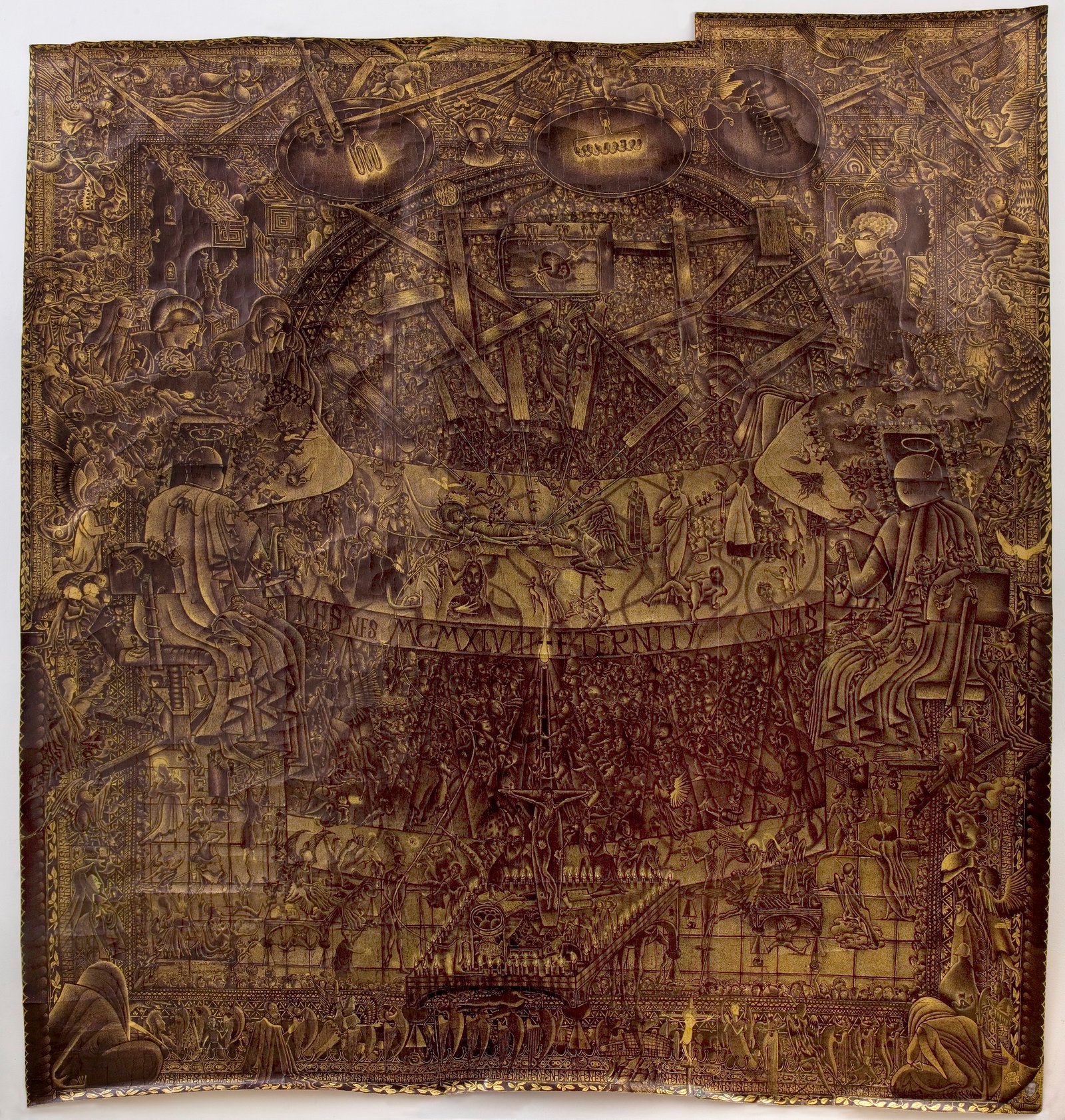 Gary Lawrence, Ye Olde Keyhole Surgery, 2020, Biro, acrylic on paper, 238 x 221cm